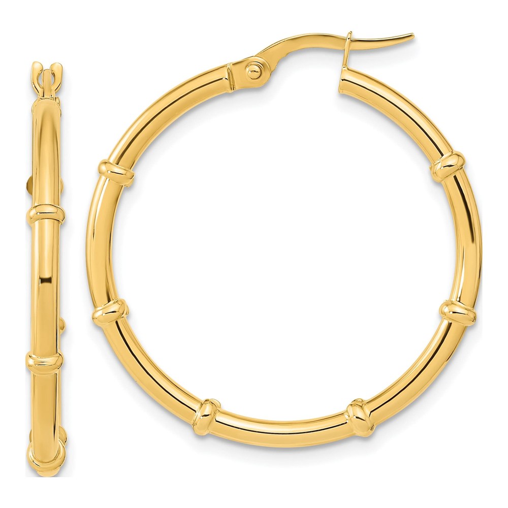 14K Yellow Gold 29mm Hoop Earrings
