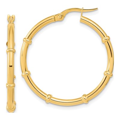 14K Yellow Gold 29mm Hoop Earrings