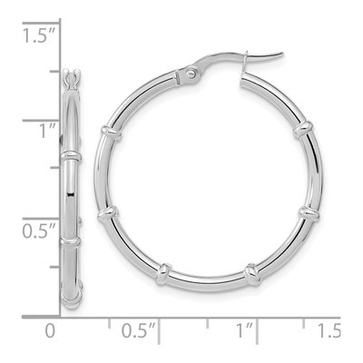 14K White Gold 29mm Fancy Hoop Earrings – view 3