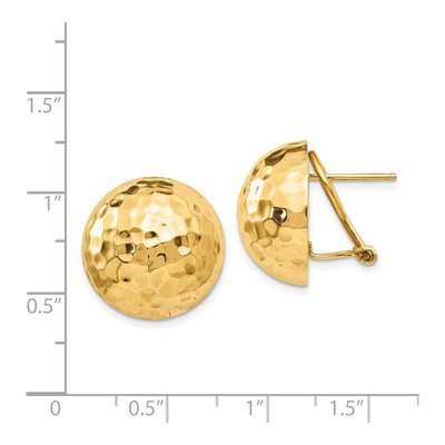 14K Yellow Gold Hammered Half Ball Stud Earrings – view 5