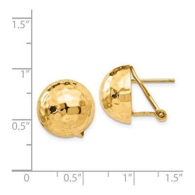 14K Yellow Gold Hammered Half Ball Stud Earrings – view 5