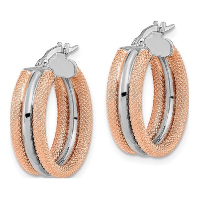 14K White Gold 20mm Hoop Earrings – view 2