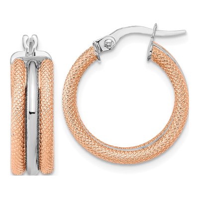 14K White Gold 20mm Hoop Earrings