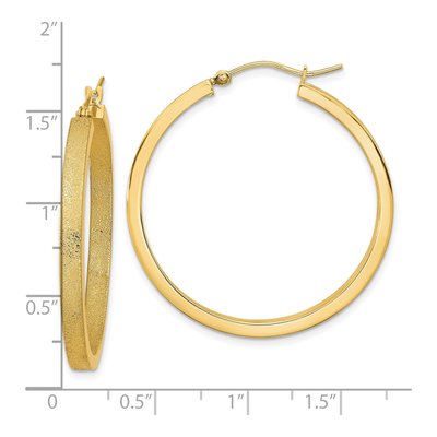 14K Yellow Gold 38mm Hoop Earrings – view 3