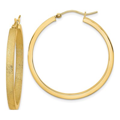 14K Yellow Gold 38mm Hoop Earrings