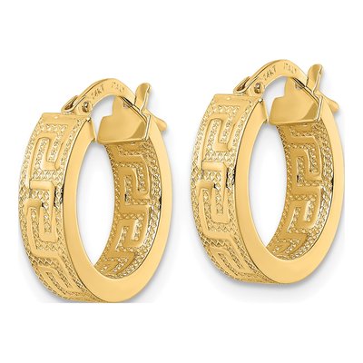 14K Yellow Gold 15mm Hoop Earrings – view 3