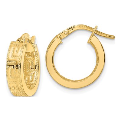 14K Yellow Gold 15mm Hoop Earrings