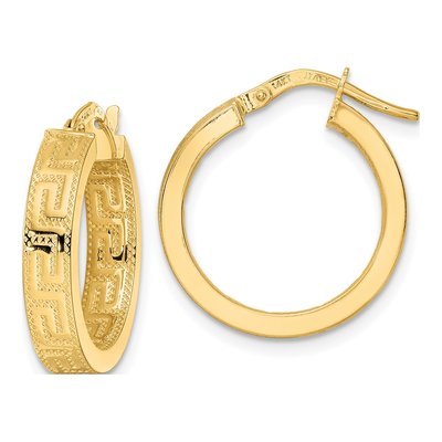 14K Yellow Gold 19mm Hoop Earrings