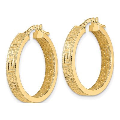 14K Yellow Gold 24mm Hoop Earrings – view 3