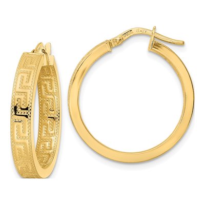 14K Yellow Gold 24mm Hoop Earrings