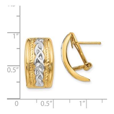 14K Yellow Gold 20mm Braided J- Hoop Earrings – view 4