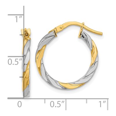14K Yellow Gold 20mm Twist Hoop Earrings – view 3