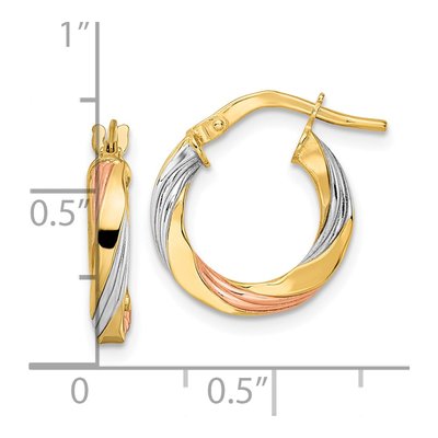 14K Yellow Gold 17mm Twisted Hoop Earrings – view 4