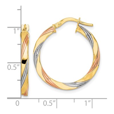 14K Yellow Gold 26mm Twisted Hoop Earrings – view 4