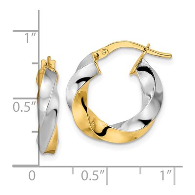 14K Yellow Gold 19mm Twisted Hoop Earrings – view 4