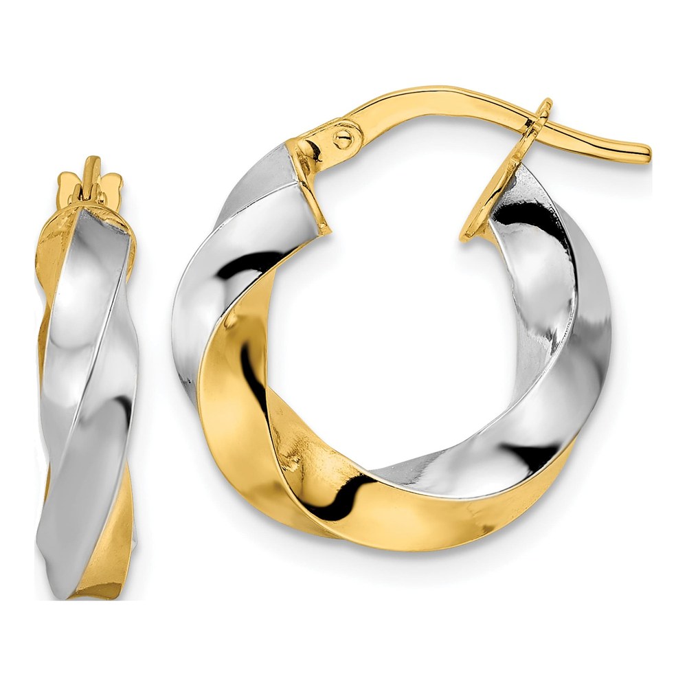 14K Yellow Gold 19mm Twisted Hoop Earrings