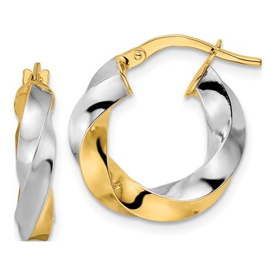 14K Yellow Gold 19mm Twisted Hoop Earrings