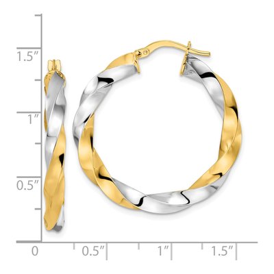 14K Yellow Gold 34mm Twisted Hoop Earrings – view 4