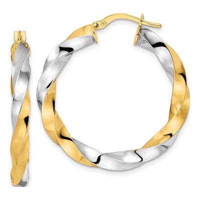14K Yellow Gold 34mm Twisted Hoop Earrings