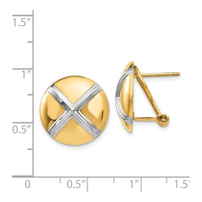 14K Yellow Gold X-Circle Stud Earrings – view 5