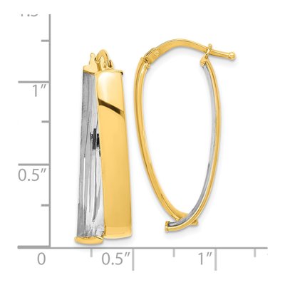 14K Yellow Gold 30mm Fancy Hoop Earrings – view 3