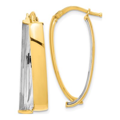 14K Yellow Gold 30mm Fancy Hoop Earrings