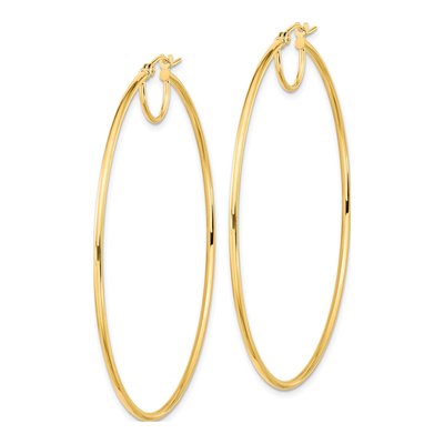 14K Yellow Gold 58mm Fancy Hoop Earrings – view 2