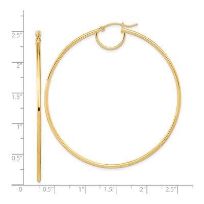 14K Yellow Gold 58mm Fancy Hoop Earrings – view 3