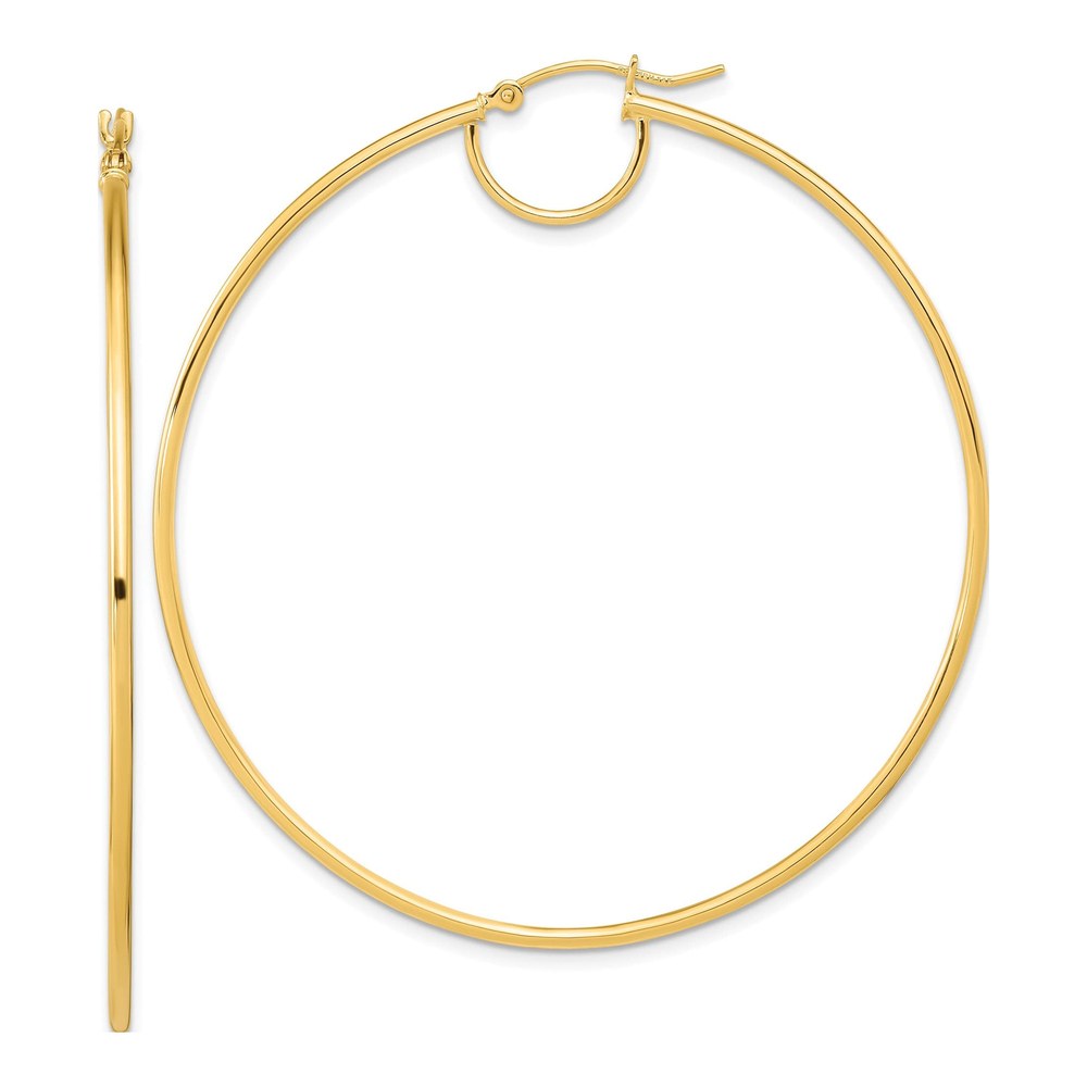 14K Yellow Gold 58mm Fancy Hoop Earrings