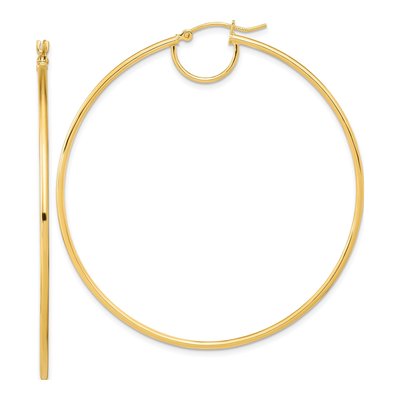 14K Yellow Gold 58mm Fancy Hoop Earrings
