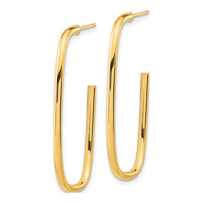 14K Yellow Gold 37mm J- Hoop Earrings – view 2
