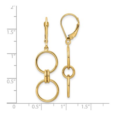 14K Yellow Gold Circle Leverback Earrings – view 4