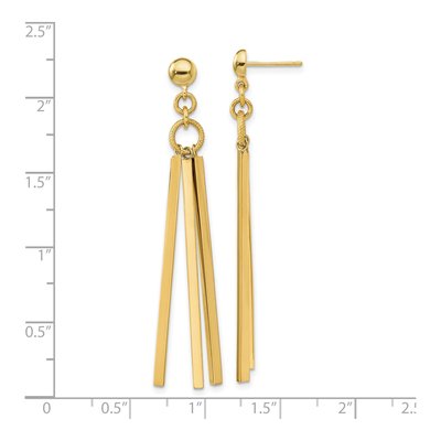 14K Yellow Gold 3-Bar Dangle Earrings – view 3