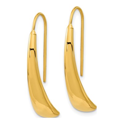 14K Yellow Gold Graduated Wire Threader Earrings – view 2