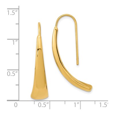 14K Yellow Gold Graduated Wire Threader Earrings – view 3