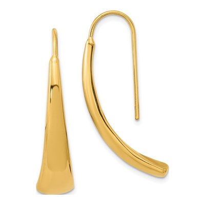 14K Yellow Gold Graduated Wire Threader Earrings