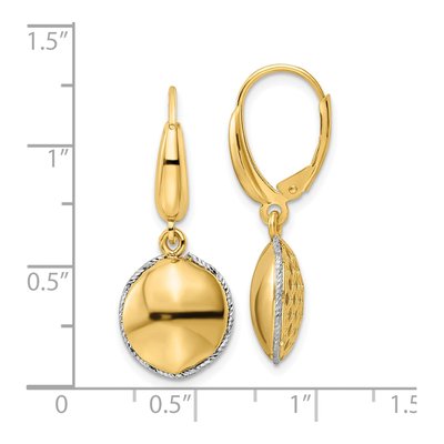 14K Two-Tone Gold Criss Cross Leverback Earrings – view 4