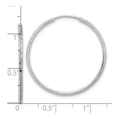 14K White Gold 30mm Endless Hoop Earrings – view 4