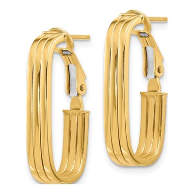 14K Yellow Gold 25mm Oval Tube Hoop Earrings – view 2