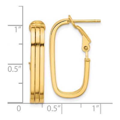 14K Yellow Gold 25mm Oval Tube Hoop Earrings – view 4