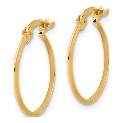 14K Yellow Gold 19mm Knife-Edge Tube Hoop Earrings – view 2