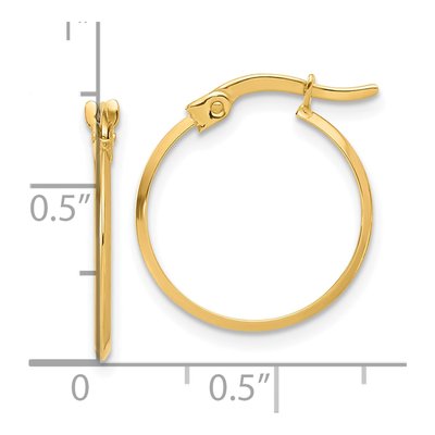 14K Yellow Gold 19mm Knife-Edge Tube Hoop Earrings – view 4