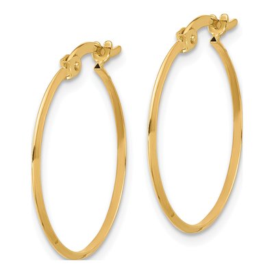 14K Yellow Gold 23mm Knife-Edge Tube Hoop Earrings – view 2