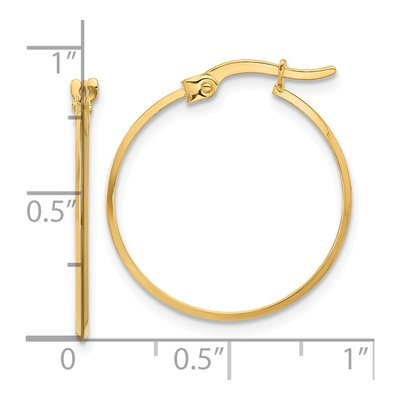 14K Yellow Gold 23mm Knife-Edge Tube Hoop Earrings – view 4