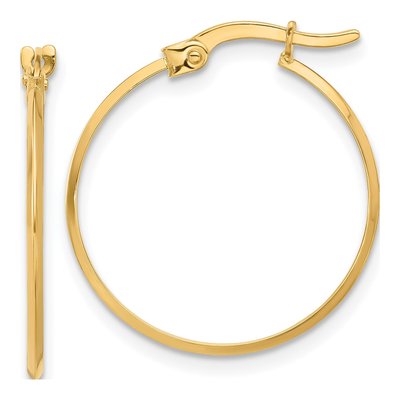 14K Yellow Gold 23mm Knife-Edge Tube Hoop Earrings