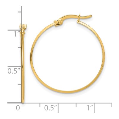 14K Yellow Gold 27mm Knife-Edge Tube Hoop Earrings – view 4