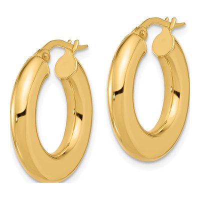 14K Yellow Gold 23mm Tube Hoop Earrings – view 2