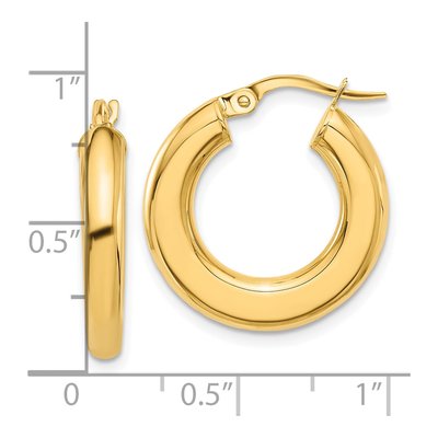 14K Yellow Gold 23mm Tube Hoop Earrings – view 4