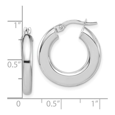 14K White Gold 23mm Tube Hoop Earrings – view 4