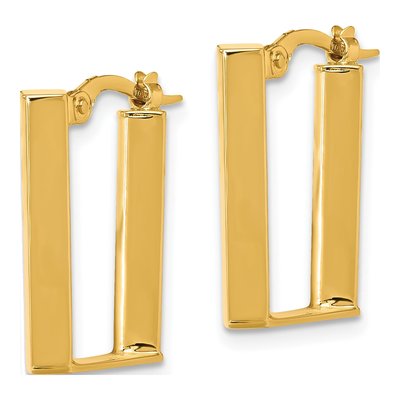 14K Yellow Gold 21mm Tube Hoop Earrings – view 2